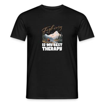 Angeln Freizeit Besinnliche Stille Naturerlebnis - Männer T-Shirt - Schwarz - Vorne - AI Model Male 178 light (178cm)