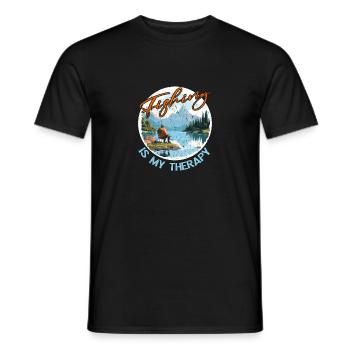 Angeln Freizeit Besinnliche Stille Naturerlebnis - Männer T-Shirt - Schwarz - Vorne - AI Model Male 178 light (178cm)