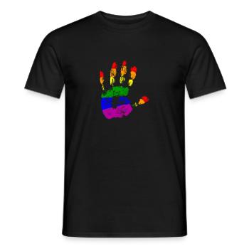 Rainbow Connection Étreinte, Joyeuse Fierté - T-shirt homme - noir - Devant - AI Model Male 178 light (178cm)