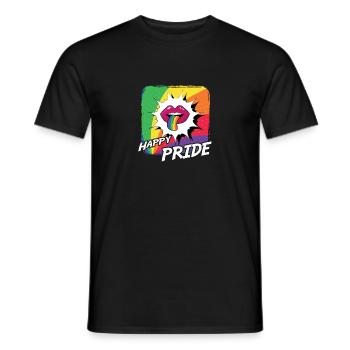 Rainbow Connection Étreinte, Joyeuse Fierté - T-shirt homme - noir - Devant - AI Model Male 178 light (178cm)