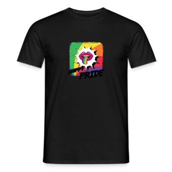 Rainbow Connection Étreinte, Joyeuse Fierté - T-shirt homme - noir - Devant - AI Model Male 178 light (178cm)