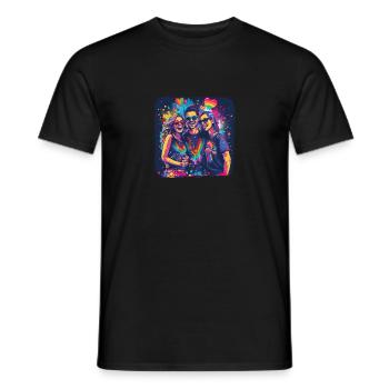 Rainbow Connection Embrace, Happy Pride - Männer T-Shirt - Schwarz - Vorne - AI Model Male 178 light (178cm)