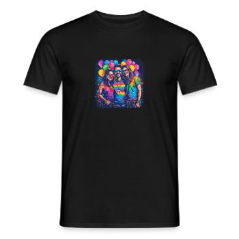 Rainbow Connection Embrace, Happy Pride - Männer T-Shirt - Schwarz - Vorne - AI Model Male 178 light (178cm)