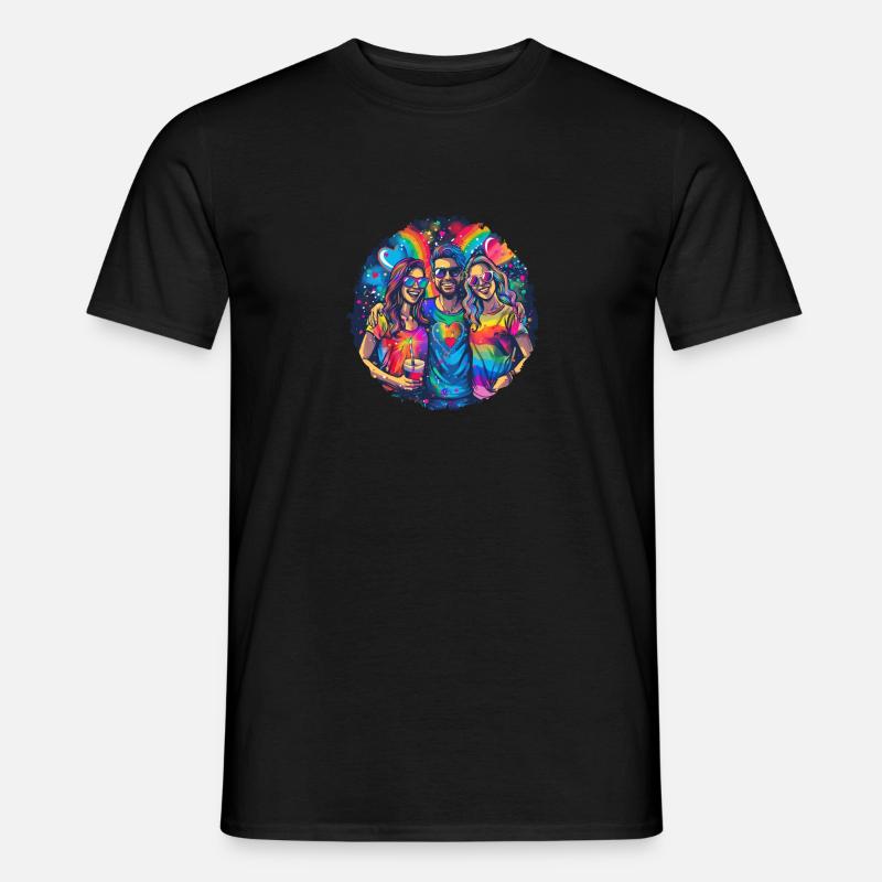 Rainbow Connection Embrace, Happy Pride - Männer T-Shirt - Schwarz