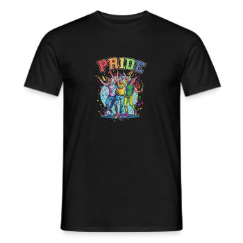 Rainbow Connection Étreinte, Joyeuse Fierté - T-shirt homme - noir - Devant - AI Model Male 178 light (178cm)