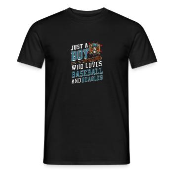 Juste un garçon qui aime le baseball et les beagles - T-shirt homme - noir - Devant - AI Model Male 178 light (178cm)