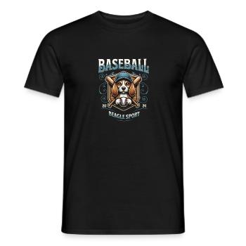 Baseball 2024 Beagle Sport - Einzigartiger Beagle - Männer T-Shirt - Schwarz - Vorne - AI Model Male 178 light (178cm)