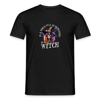 In einer Welt voller Prinzessinnen sei eine Hexe - Männer T-Shirt - Schwarz - Vorne - AI Model Male 178 light (178cm)