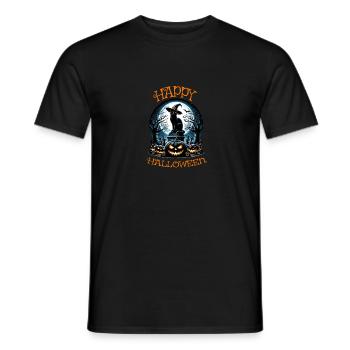 Chat effrayé, pas de friandises, juste des tours d’Halloween - T-shirt homme - noir - Devant - AI Model Male 178 light (178cm)