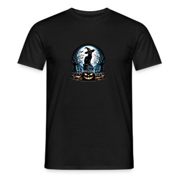 Joyeux Halloween, chat effrayé - T-shirt homme - noir - Devant - AI Model Male 178 light (178cm)