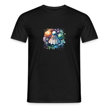 Cooles Badminton Federball Design - Männer T-Shirt - Schwarz - Vorne - AI Model Male 178 light (178cm)