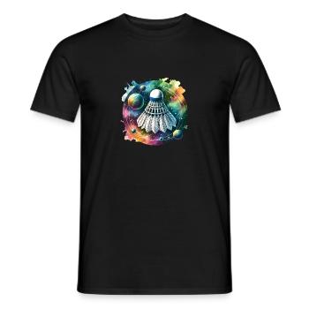 Cooles Badminton Federball Design - Männer T-Shirt - Schwarz - Vorne - AI Model Male 178 light (178cm)