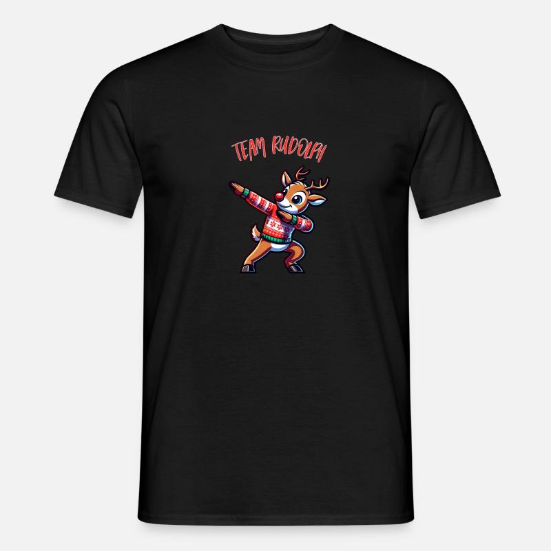 Joyeux Noël Équipe Rudolph Fun - T-shirt homme - noir