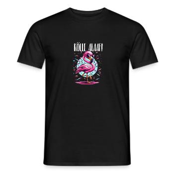 Kölle Alaaf Flamingo Party Fun in Style - Men's T-Shirt - black - Front - AI Model Male 178 light (178cm)