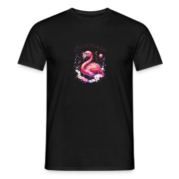 Kölle Alaaf Flamingo Party Atmosphere with Festive - Men's T-Shirt - black - Front - AI Model Male 178 light (178cm)