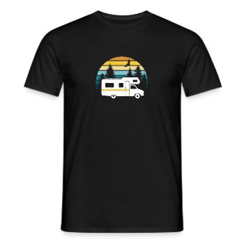 Camping-car dans la nature Camping Camping Caravane - T-shirt homme - noir - Devant - AI Model Male 178 light (178cm)