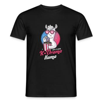 K-Drama Llama - Men's T-Shirt - black - Front - AI Model Male 178 light (178cm)