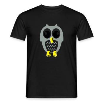 Süße Eule - Männer T-Shirt - Schwarz - Vorne - AI Model Male 178 light (178cm)