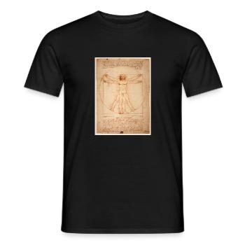 leonardo da vinci human - Männer T-Shirt - Schwarz - Vorne - AI Model Male 178 light (178cm)