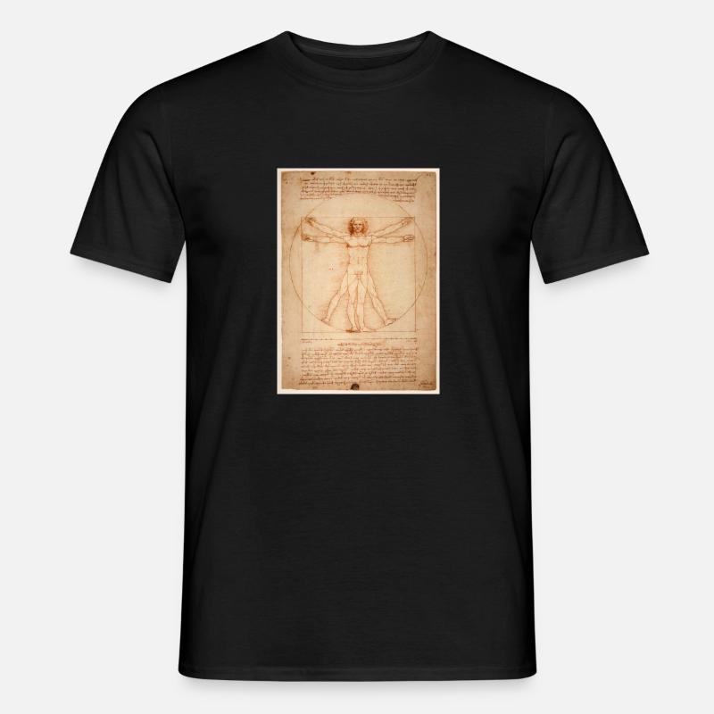 leonardo da vinci humane - Men's T-shirt - black