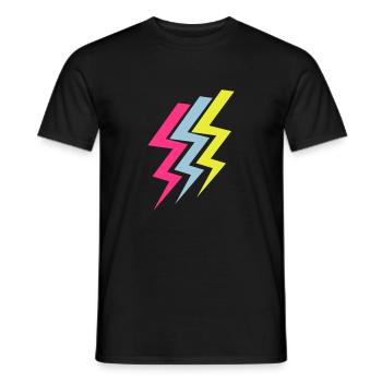 Drei Blitze - Three Thunderbolts - Männer T-Shirt - Schwarz - Vorne - AI Model Male 178 light (178cm)