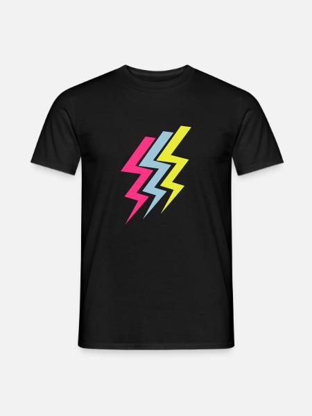 Drei Blitze - Three Thunderbolts - Männer T-Shirt - Schwarz
