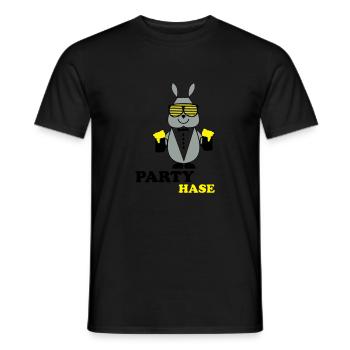 party_hase - Männer T-Shirt - Schwarz - Vorne - AI Model Male 178 light (178cm)