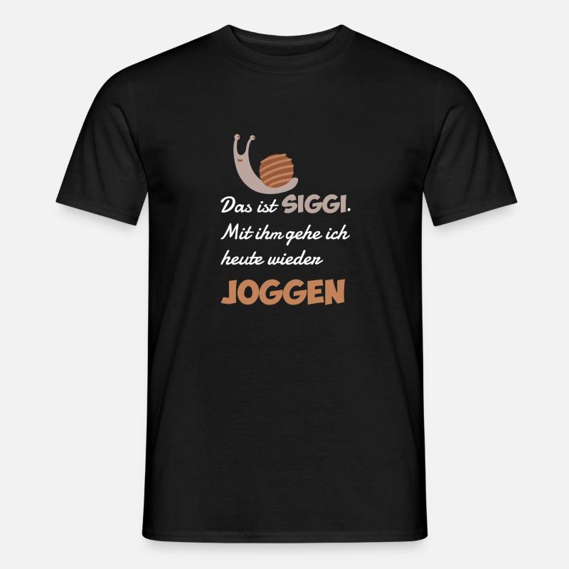 Ich gehe heute mit einer Schnecke joggen Geschenk - Männer T-Shirt - Schwarz