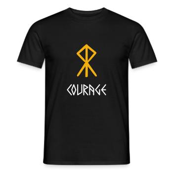 Viking Rune of Courage - Männer T-Shirt - Schwarz - Vorne - AI Model Male 178 light (178cm)