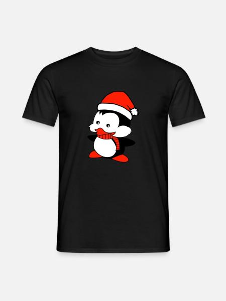 penguin loves Christmas - Men's T-Shirt - black