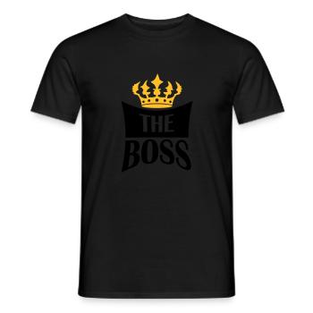 Crown The Boss - Men's T-Shirt - black - Front - AI Model Male 178 light (178cm)