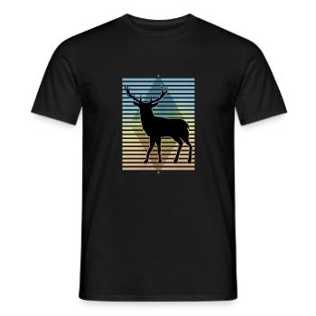 Hirsch - Männer T-Shirt - Schwarz - Vorne - AI Model Male 178 light (178cm)