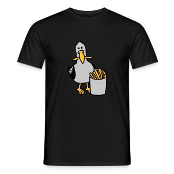 Joyeuses frites volées à la mouette - T-shirt homme - noir - Devant - AI Model Male 178 light (178cm)