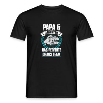 Papa und 2 Nichten Das Perfekte Chaos Team - Männer T-Shirt - Schwarz - Vorne - AI Model Male 178 light (178cm)
