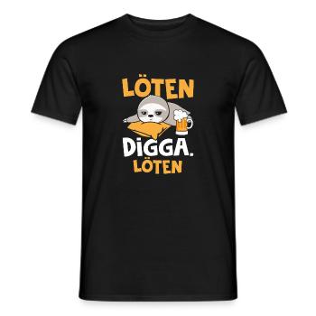 Löten Digga Löten Bier Faultier - Männer T-Shirt - Schwarz - Vorne - AI Model Male 178 light (178cm)