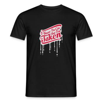 cute but taken quote - Men's T-Shirt - black - Front - AI Model Male 178 light (178cm)