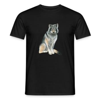Wolf - Männer T-Shirt - Schwarz - Vorne - AI Model Male 178 light (178cm)