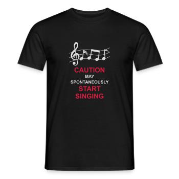 may spontaneously start singing - Men's T-Shirt - black - Front - AI Model Male 178 light (178cm)