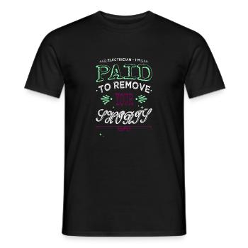 training light electrician beer humor - Männer T-Shirt - Schwarz - Vorne - AI Model Male 178 light (178cm)