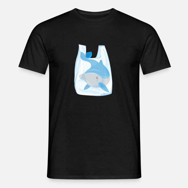 Bitte kein Plastik - Dolphin - Männer T-Shirt - Schwarz