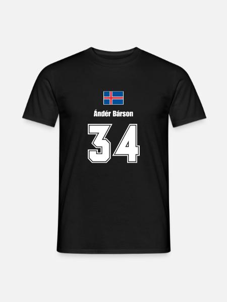 Island Trikot Nr.34 - Männer T-Shirt - Schwarz