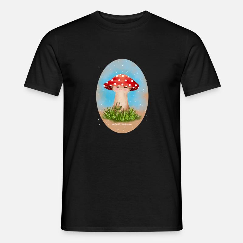 Pilz geht einkaufen - Männer T-Shirt - Schwarz