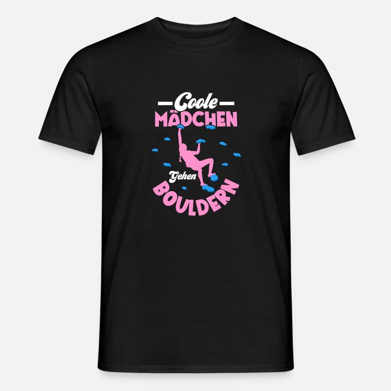 Coole Mädchen Gehen Bouldern Boulder Klettern - Männer T-Shirt - Schwarz