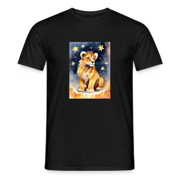 Sternzeichen Löwe - Männer T-Shirt - Schwarz - Vorne - AI Model Male 178 light (178cm)
