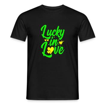 Love Happy Heart Card Valentine Vector Design Art - Men's T-Shirt - black - Front - AI Model Male 178 light (178cm)