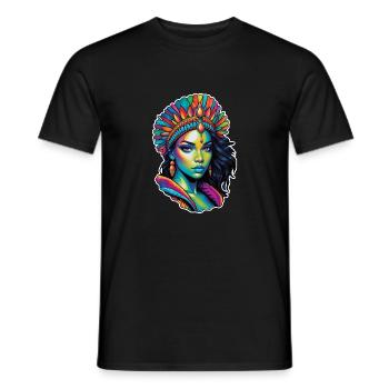 Afro Frau - Schönheit - Männer T-Shirt - Schwarz - Vorne - AI Model Male 178 light (178cm)