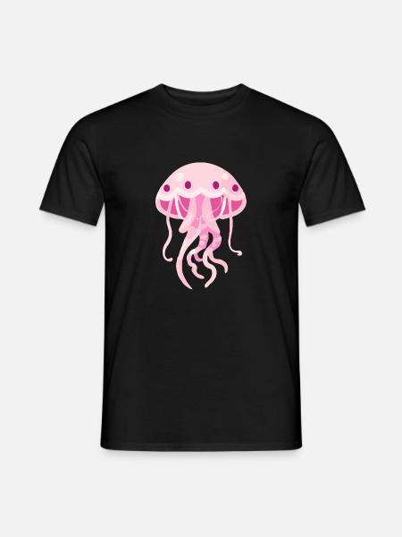 Méduse rose - T-shirt homme - noir