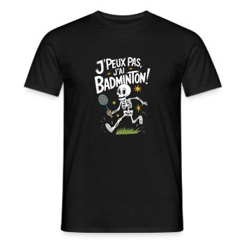 J'peux pas j'ai Badminton - T-shirt homme - noir - Devant - AI Model Male 178 light (178cm)