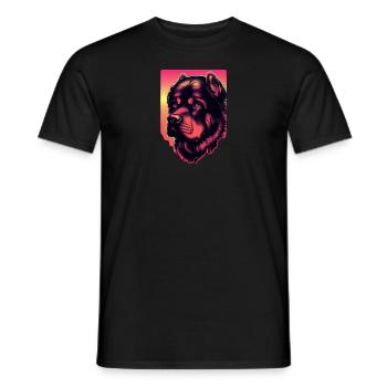 Années 80 Rottweiler Synthwave Dog Gift Rétro - T-shirt homme - noir - Devant - AI Model Male 178 light (178cm)