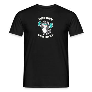 Husky Musculation Chien Cadeau Malamute - T-shirt homme - noir - Devant - AI Model Male 178 light (178cm)
